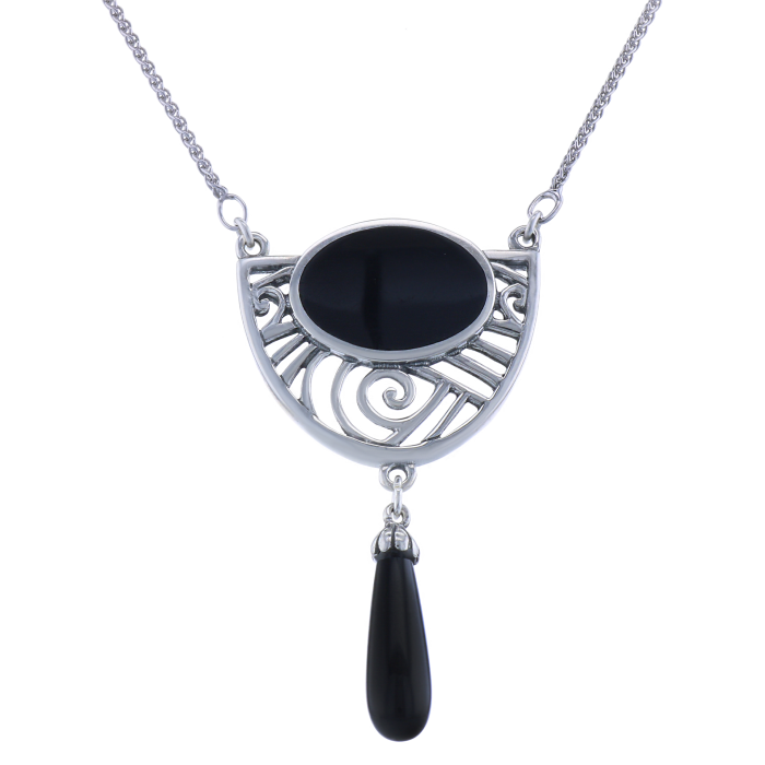 Necklace Art Deco Onyx