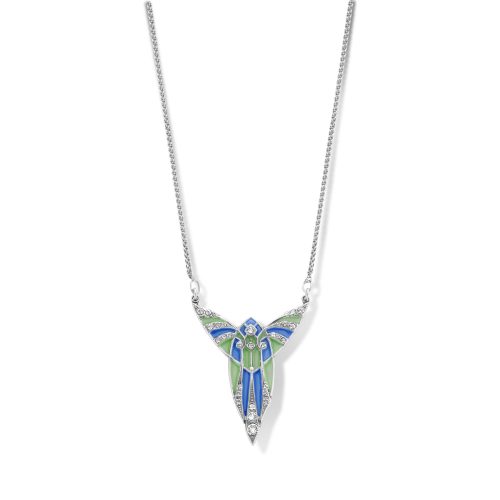 Collier Art Deco Swarovski Kristal Email Blauw EM-64038-2