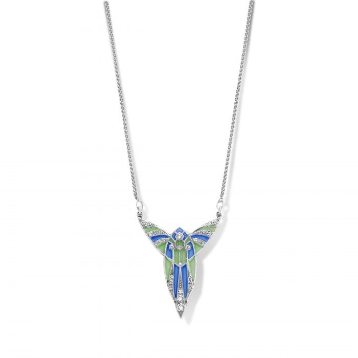Collier Art Deco Swarovski Kristal Email Blauw EM-64038-2