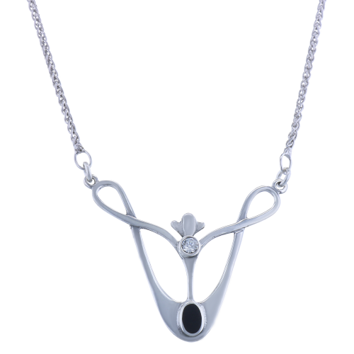 Necklace AD Black Crystal 64502