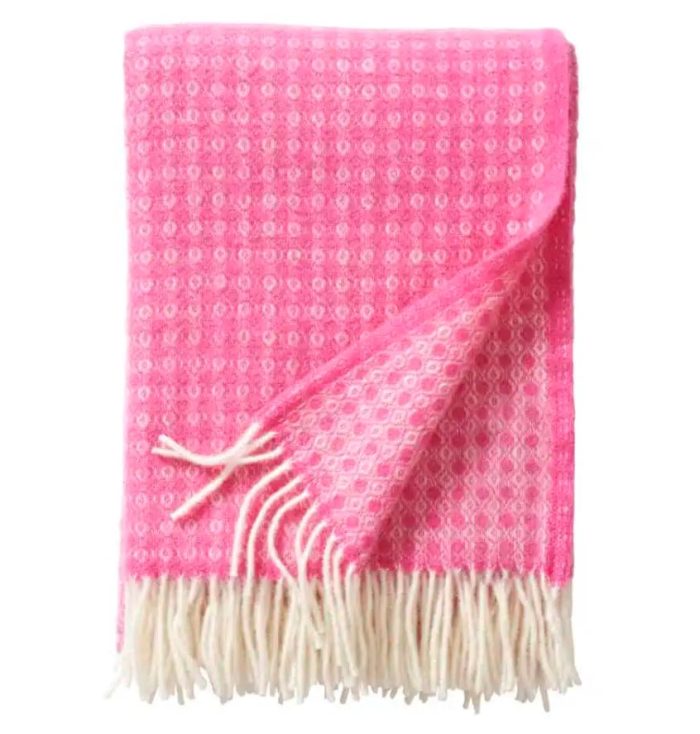 Loop Pea Hot Pink | 100% Woven Lambs Wool Blanket