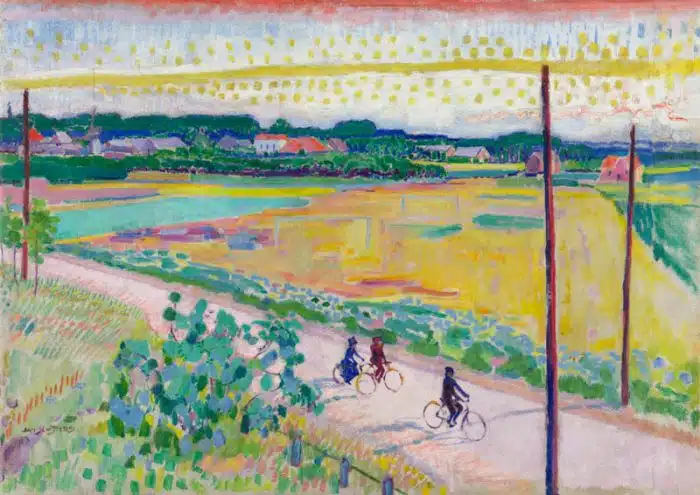 Jan Sluijters: Larens landschap met fietsers