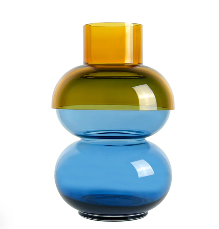 Majestic Bubble Vase XL Yellow and Blue *