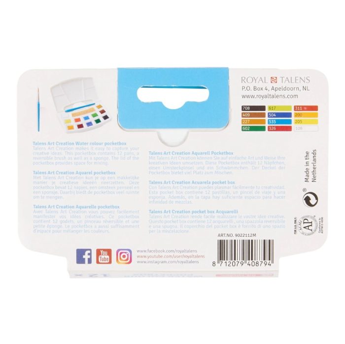 Water Colour Pocketbox, 12 napjes