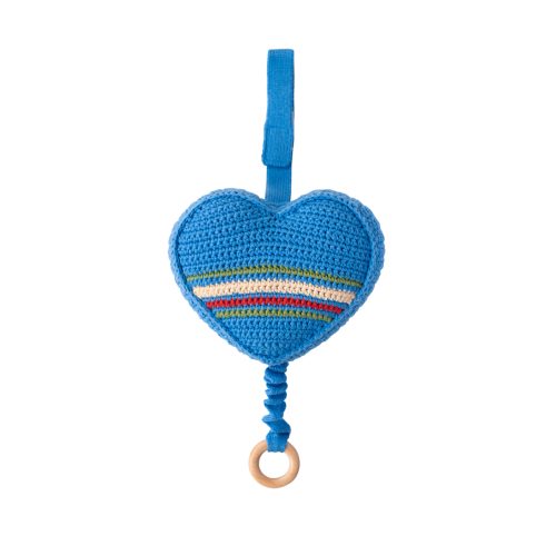 Crochet Music Box Heart Blue