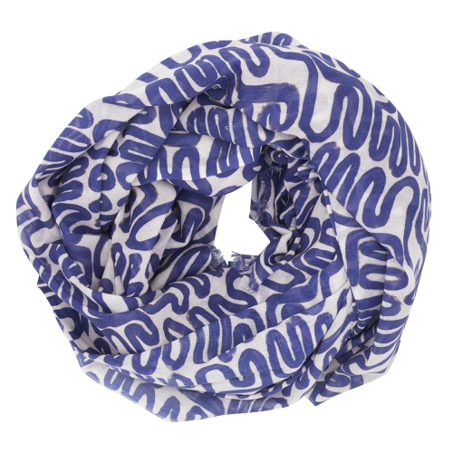 Sjaal Katoen | Blauw/wit