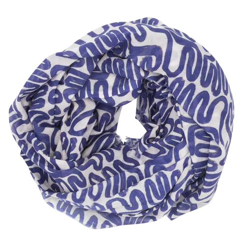 Sjaal Katoen | Blauw/wit