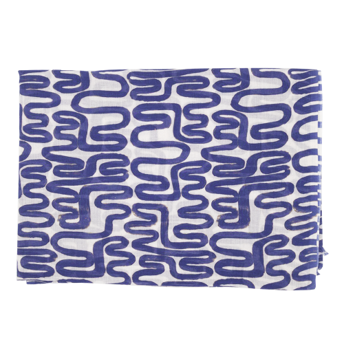 Sjaal Katoen | Blauw/wit
