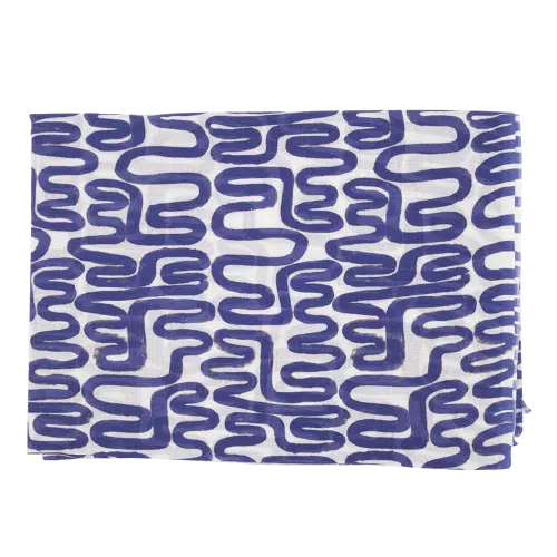 Sjaal Katoen | Blauw/wit