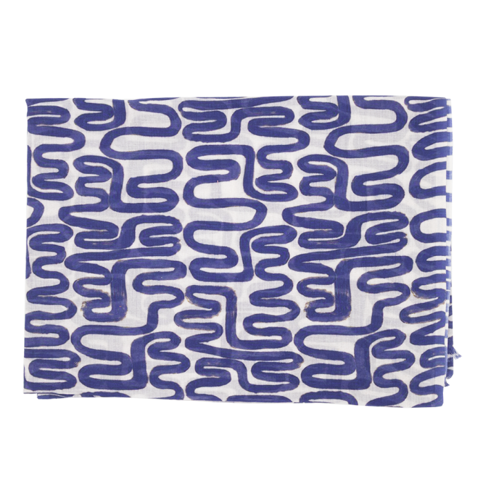 Sjaal Katoen | Blauw/wit