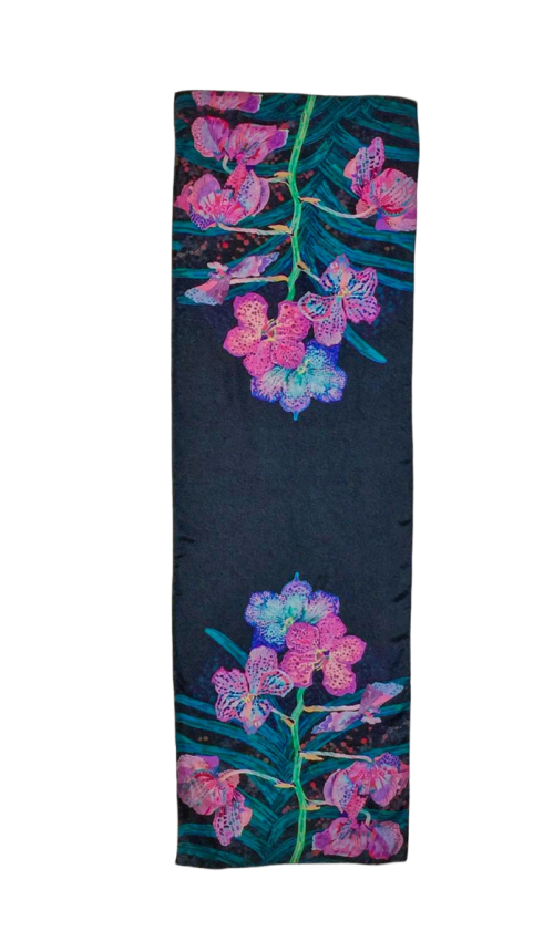 Sjaal Zijde | Two Branches with Pink Flowers
