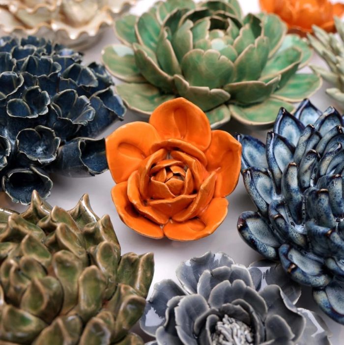 Keramische bloem | Oranje