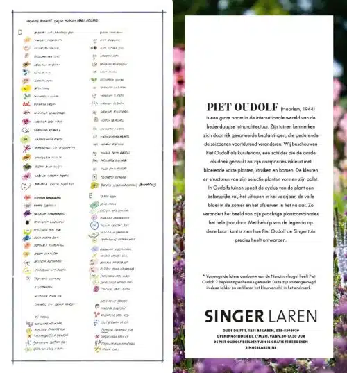 Singer Laren | Tuinkaart
