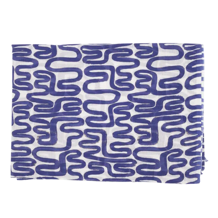 Sjaal Katoen | Blauw/wit