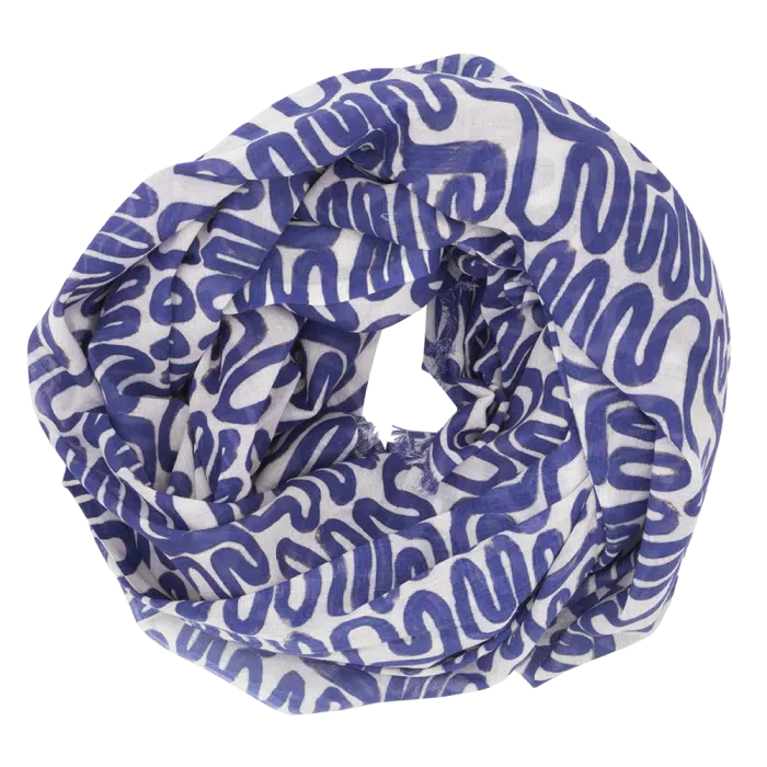 Sjaal Katoen | Blauw/wit