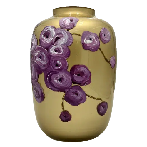 Vaas| Pink Roses on Gold